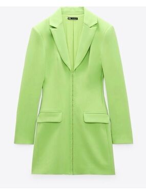 Zara Lime Green Tailored Blazer Jacket